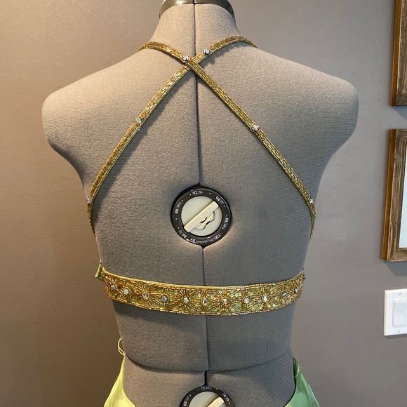 Green Formal Silk Dress - Picture 4 of 4